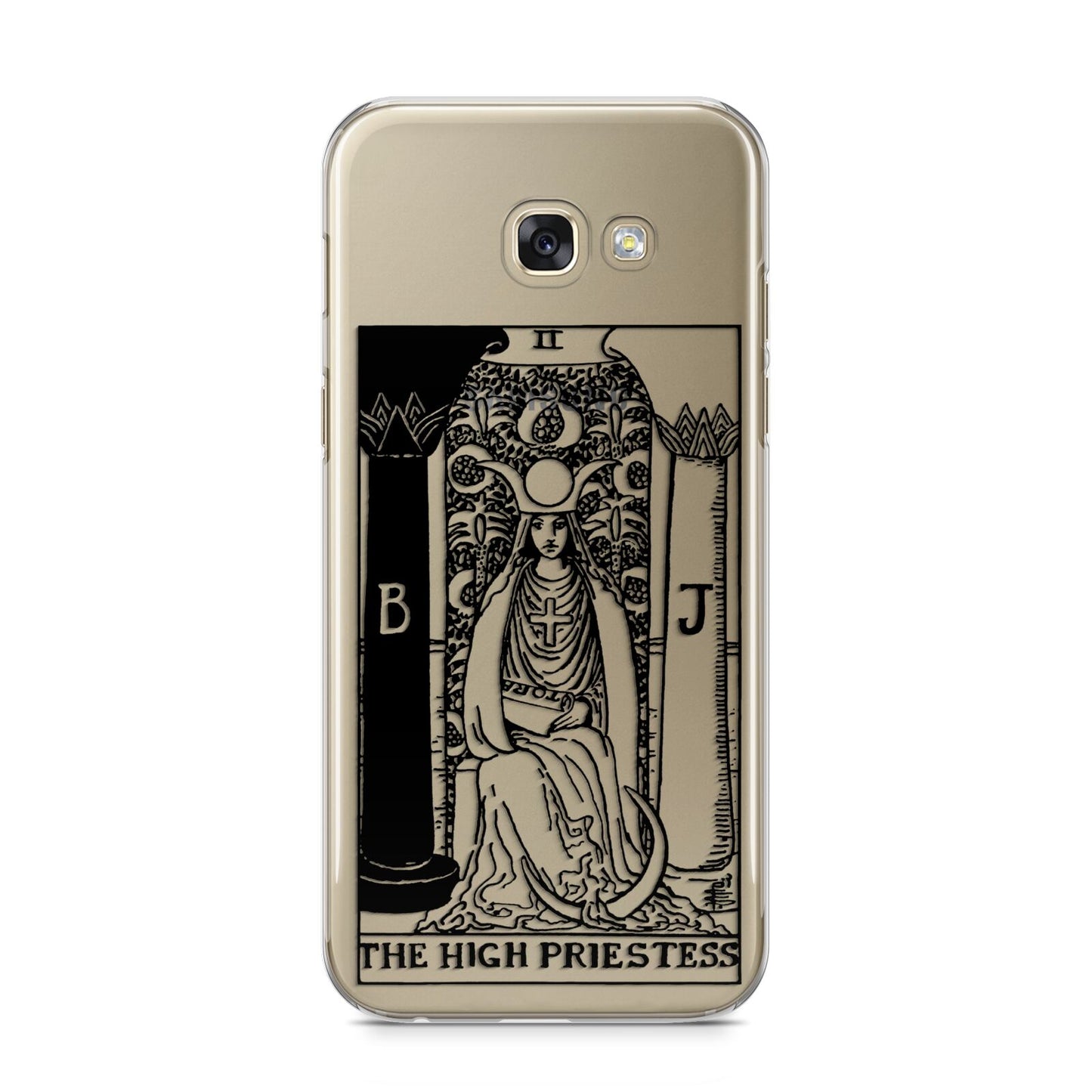 The High Priestess Monochrome Tarot Card Samsung Galaxy A5 2017 Case on gold phone