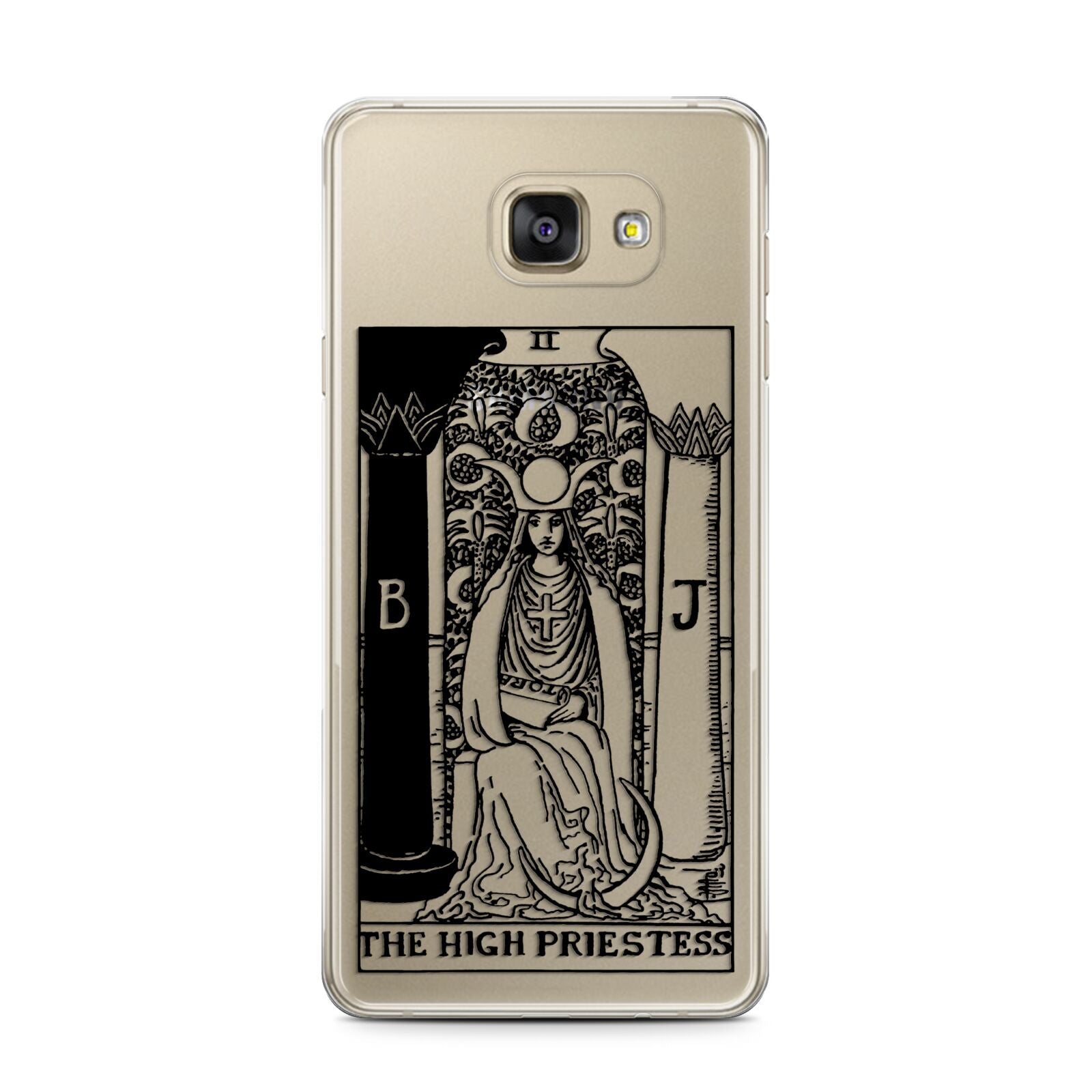 The High Priestess Monochrome Tarot Card Samsung Galaxy A7 2016 Case on gold phone