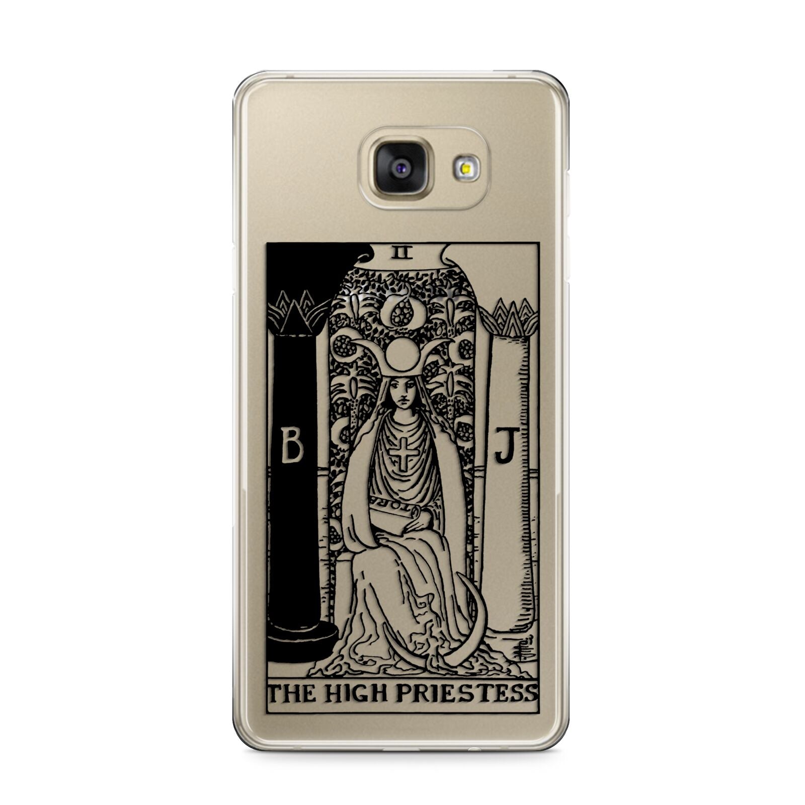 The High Priestess Monochrome Tarot Card Samsung Galaxy A9 2016 Case on gold phone