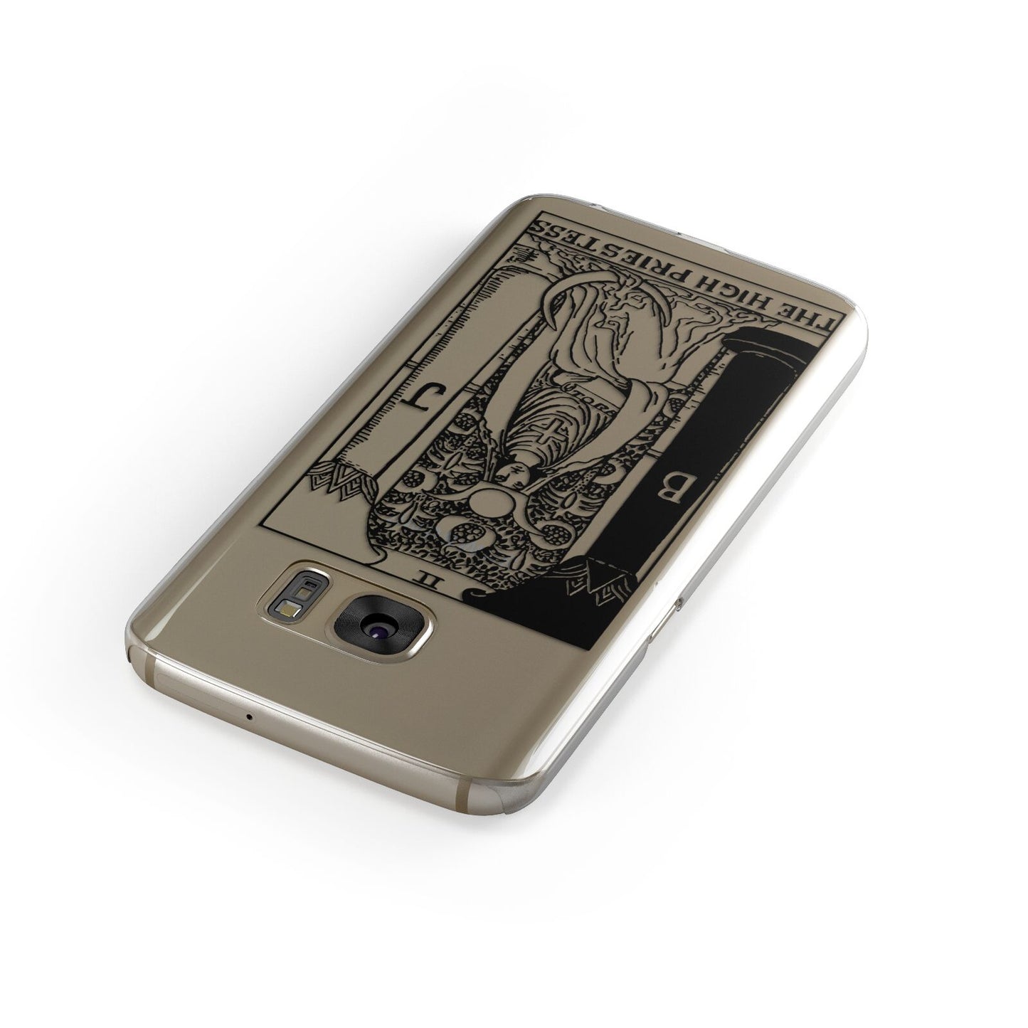 The High Priestess Monochrome Tarot Card Samsung Galaxy Case Front Close Up