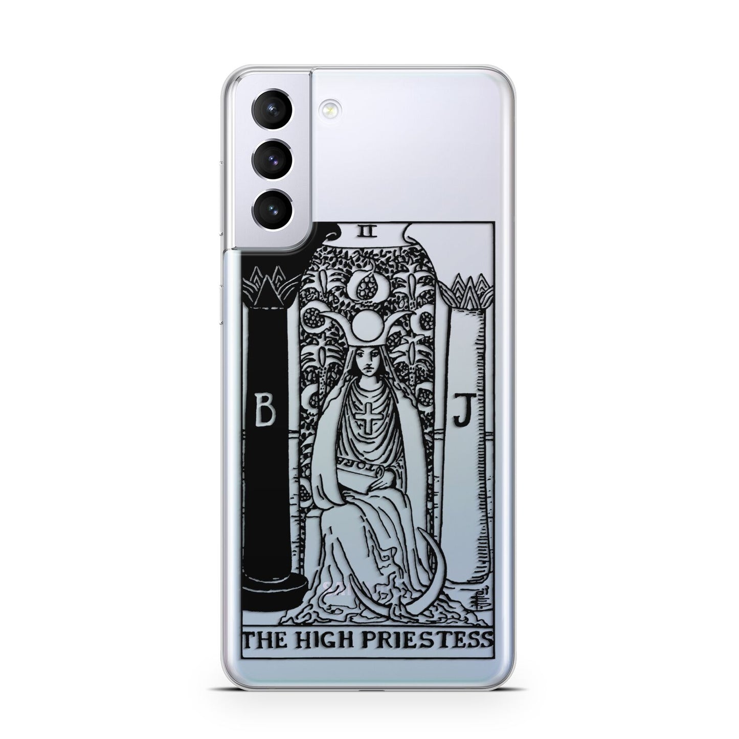 The High Priestess Monochrome Tarot Card Samsung S21 Plus Case