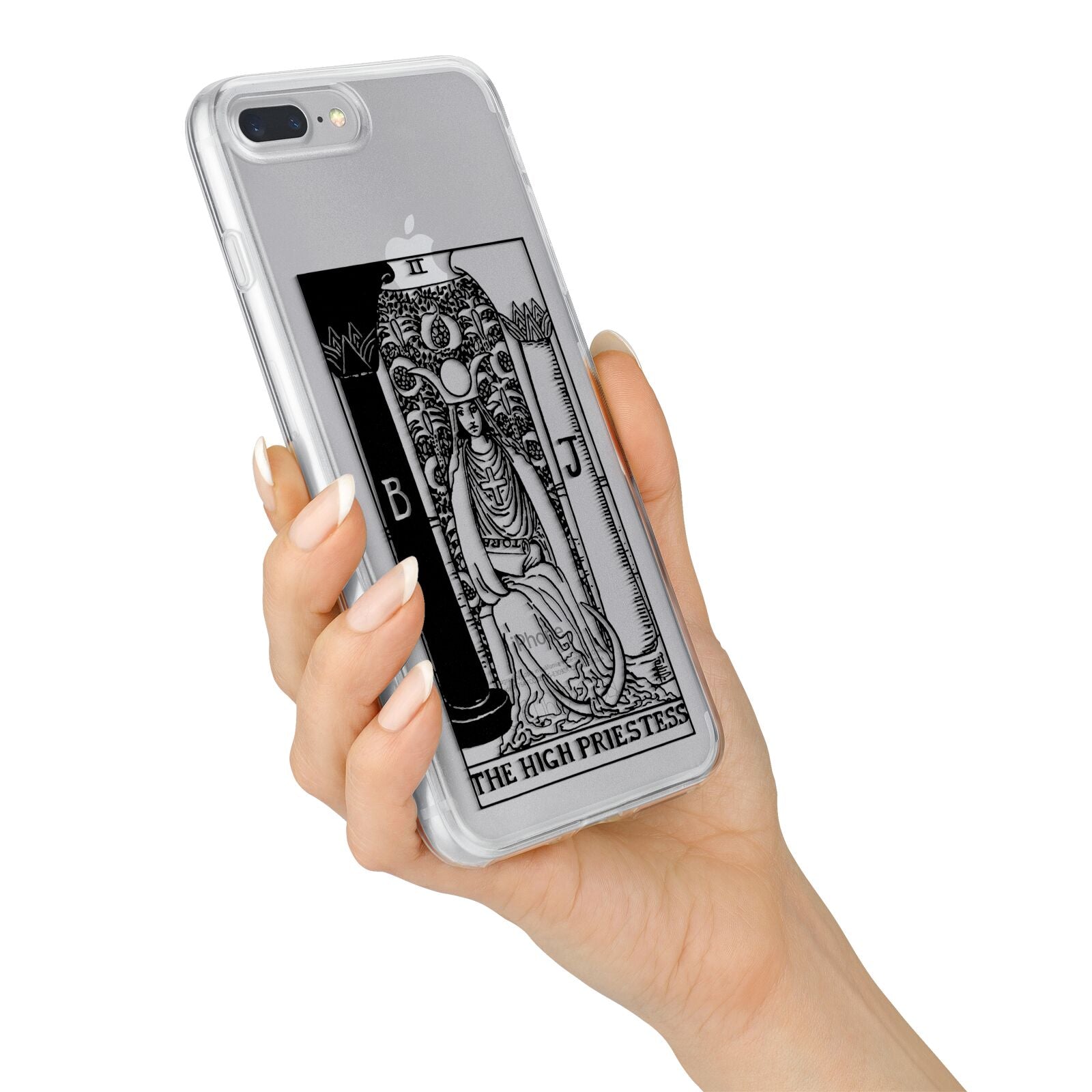 The High Priestess Monochrome Tarot Card iPhone 7 Plus Bumper Case on Silver iPhone Alternative Image