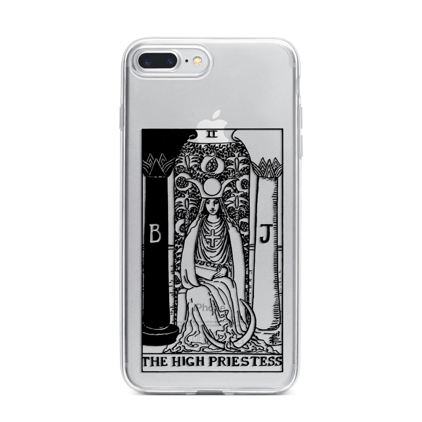 The High Priestess Monochrome Tarot Card iPhone 7 Plus Bumper Case on Silver iPhone