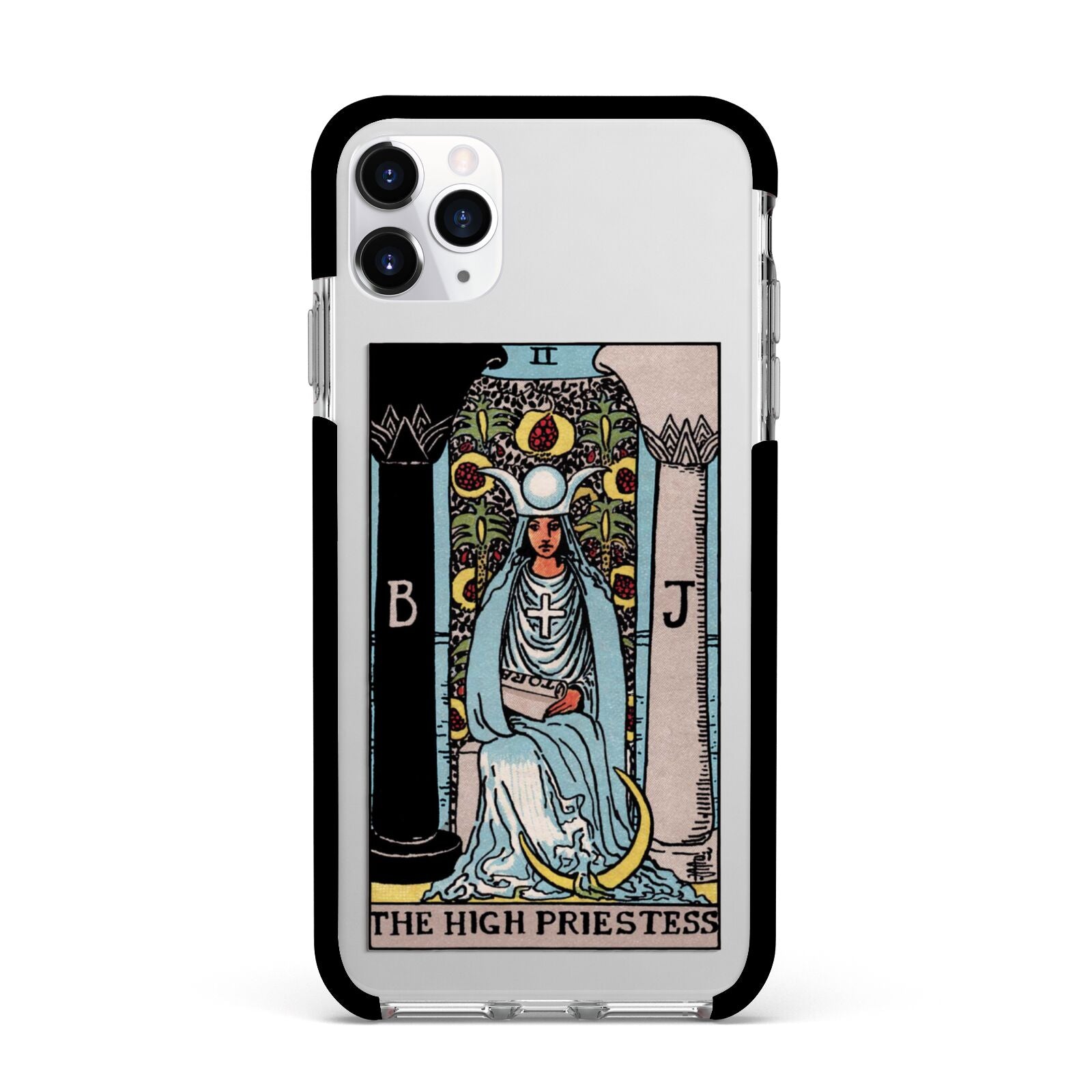 The High Priestess Tarot Card Apple iPhone 11 Pro Max in Silver with Black Impact Case