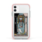 The High Priestess Tarot Card Apple iPhone 11 in White with Pink Impact Case