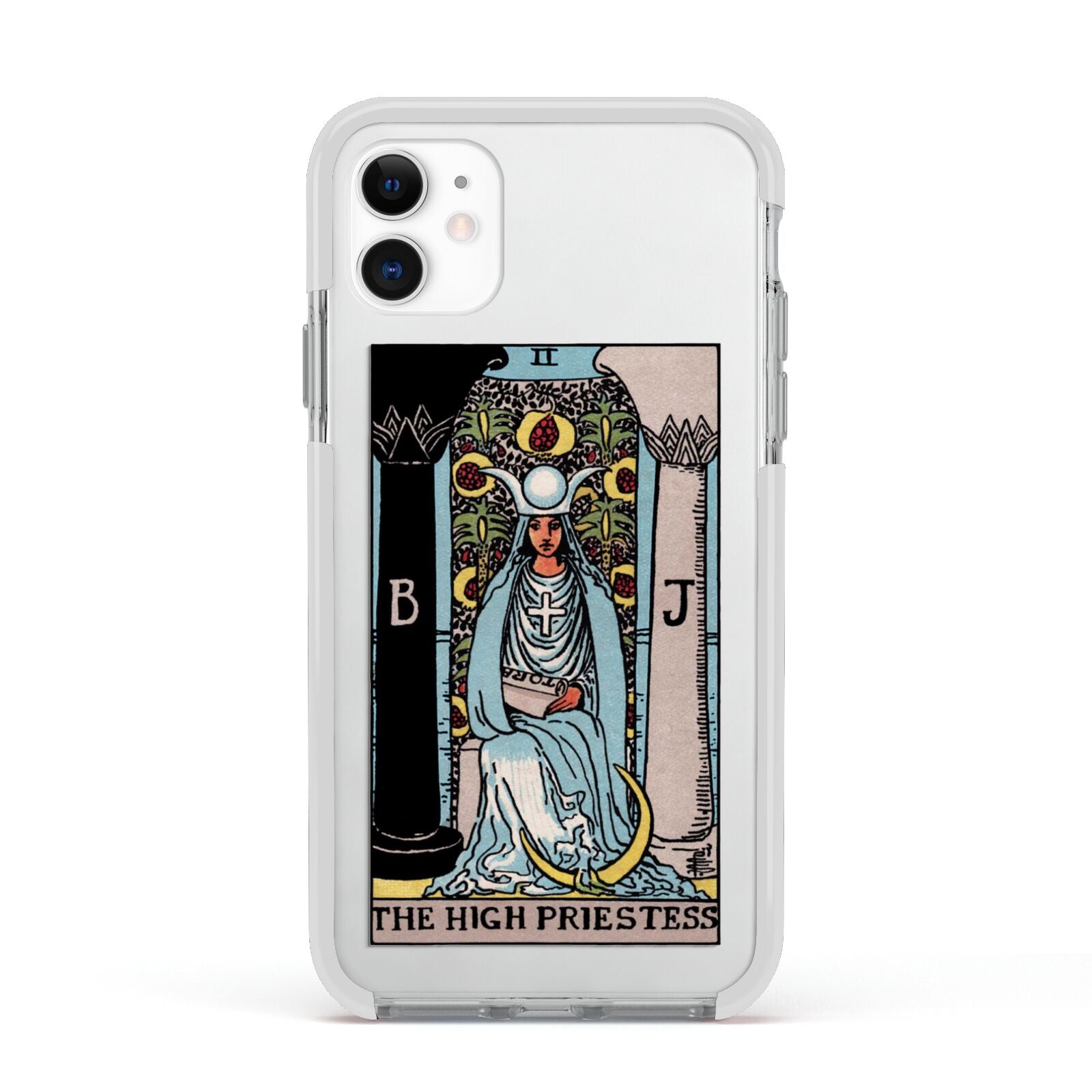 The High Priestess Tarot Card Apple iPhone 11 in White with White Impact Case