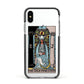 The High Priestess Tarot Card Apple iPhone Xs Impact Case Black Edge on Silver Phone