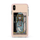 The High Priestess Tarot Card Apple iPhone Xs Max Impact Case Pink Edge on Gold Phone