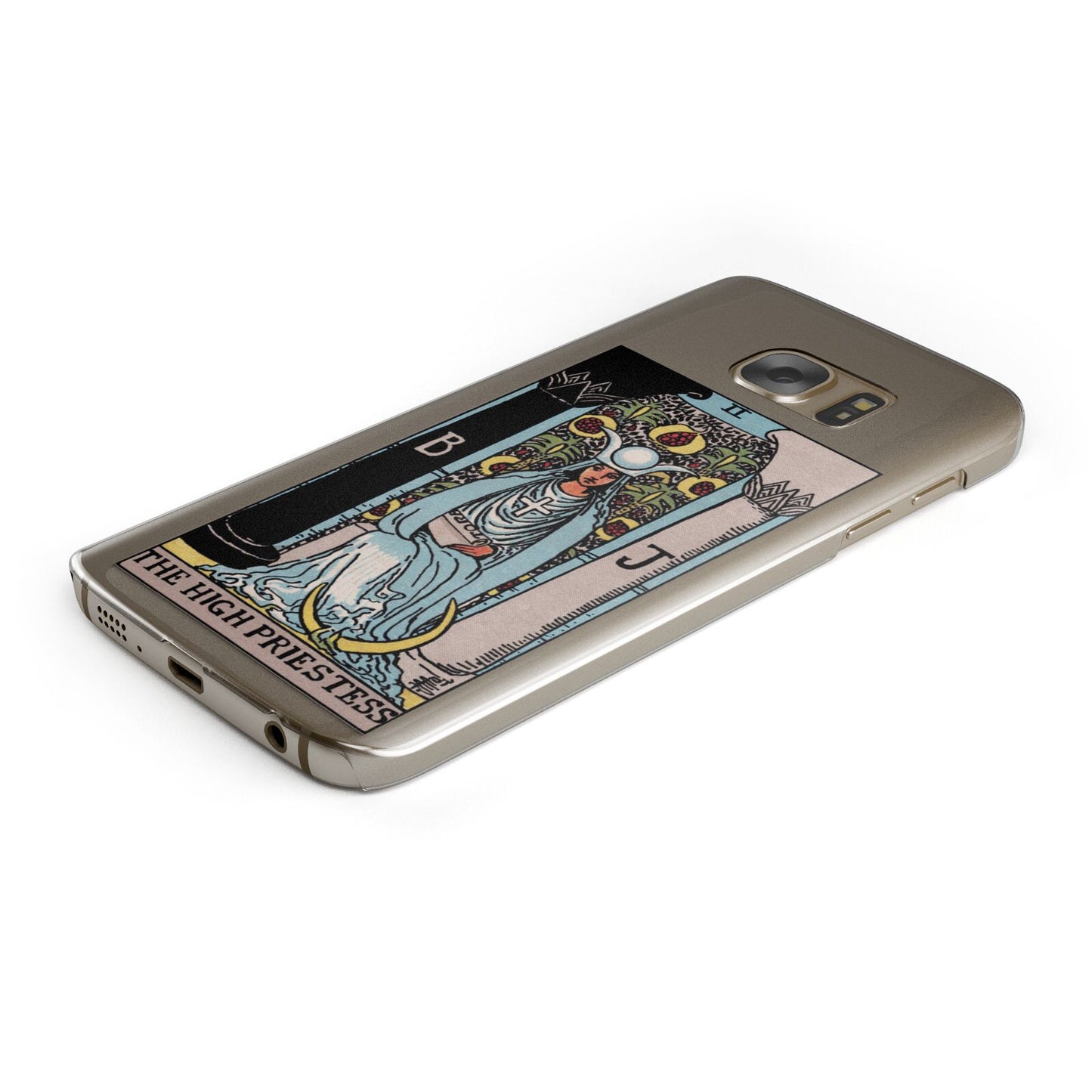 The High Priestess Tarot Card Protective Samsung Galaxy Case Angled Image