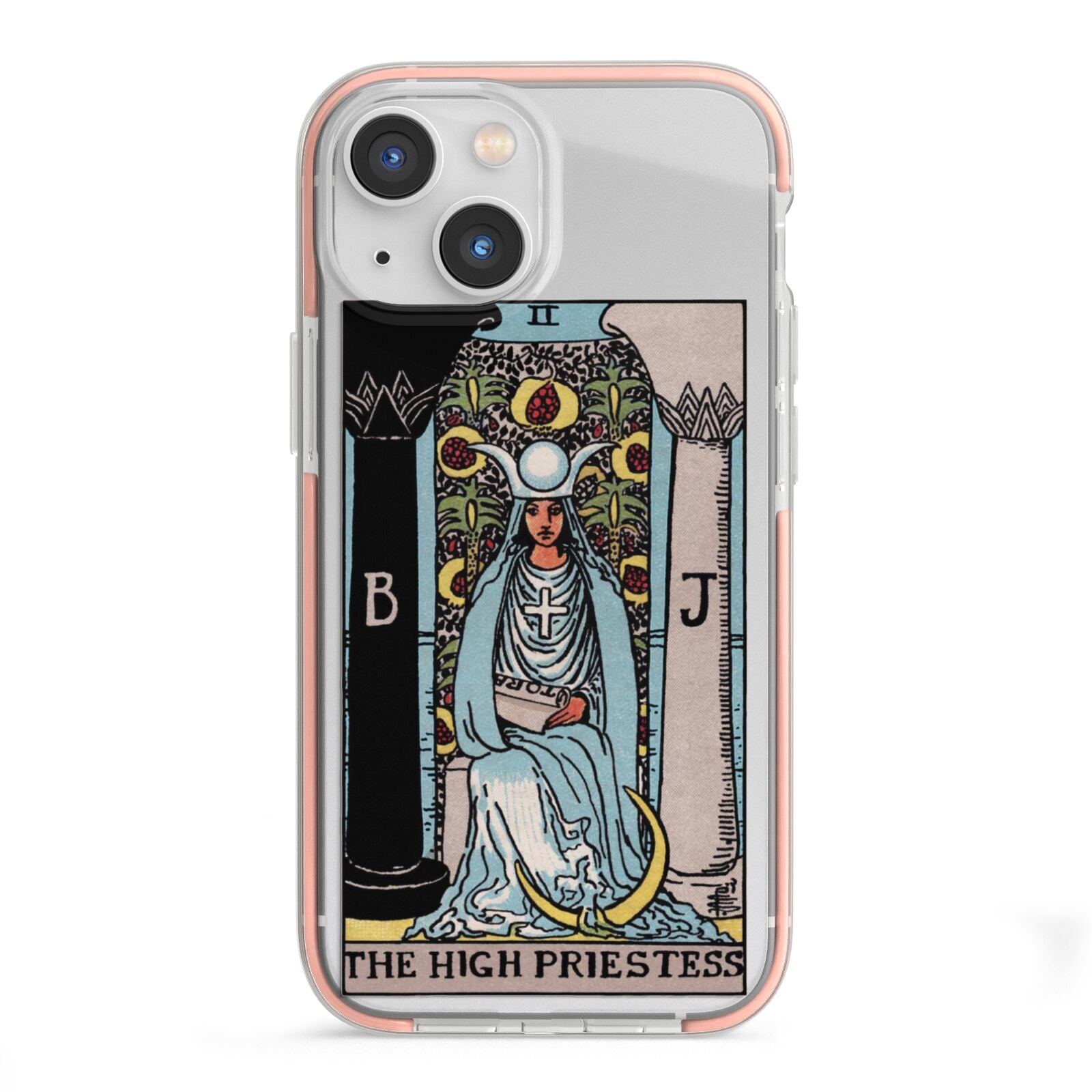 The High Priestess Tarot Card iPhone 13 Mini TPU Impact Case with Pink Edges