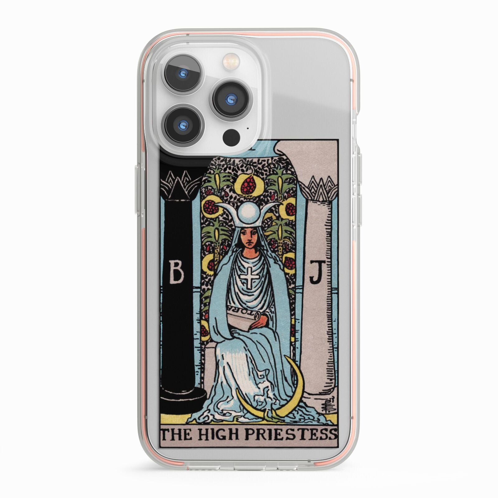 The High Priestess Tarot Card iPhone 13 Pro TPU Impact Case with Pink Edges