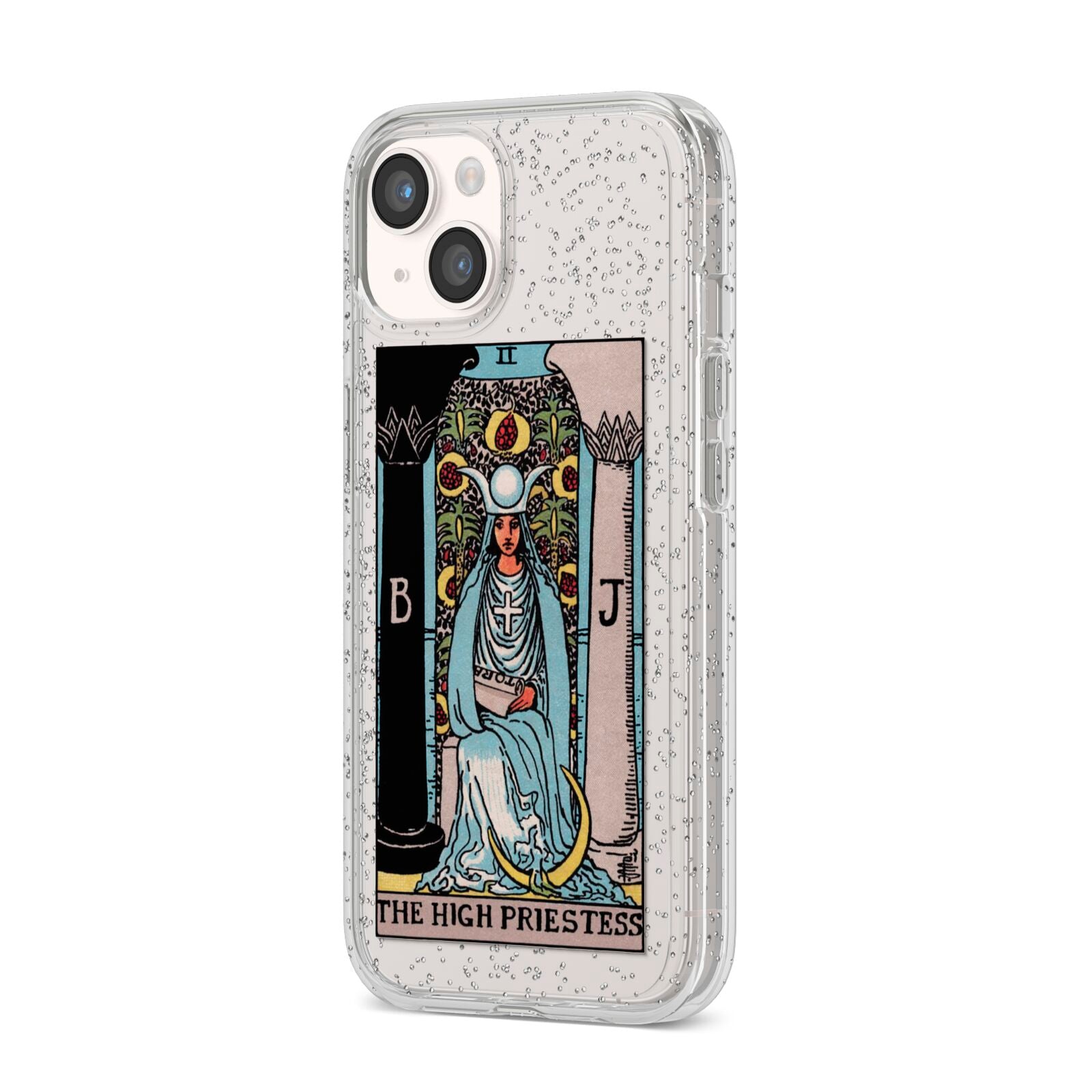 The High Priestess Tarot Card iPhone 14 Glitter Tough Case Starlight Angled Image