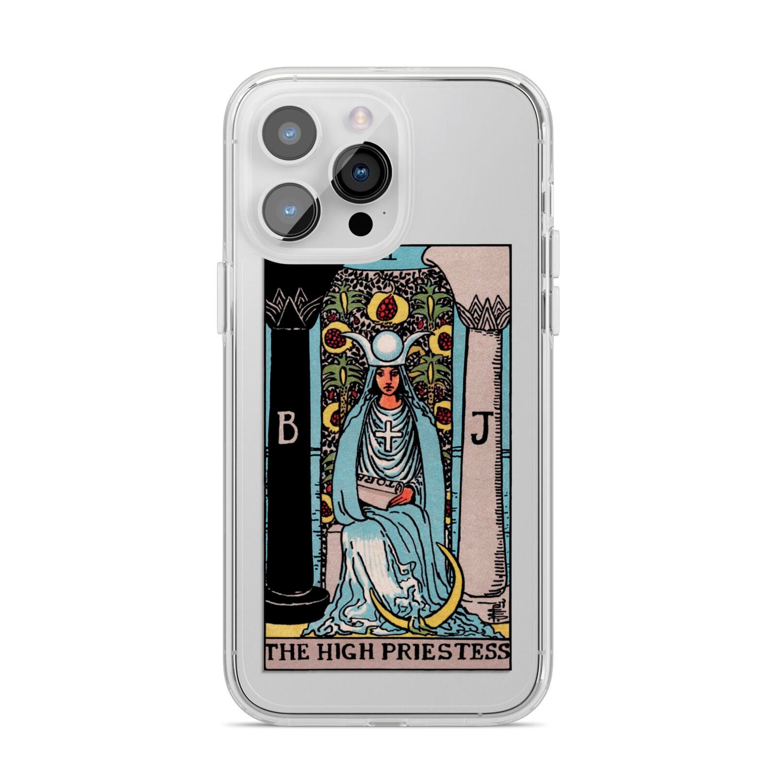 The High Priestess Tarot Card iPhone 14 Pro Max Clear Tough Case Silver