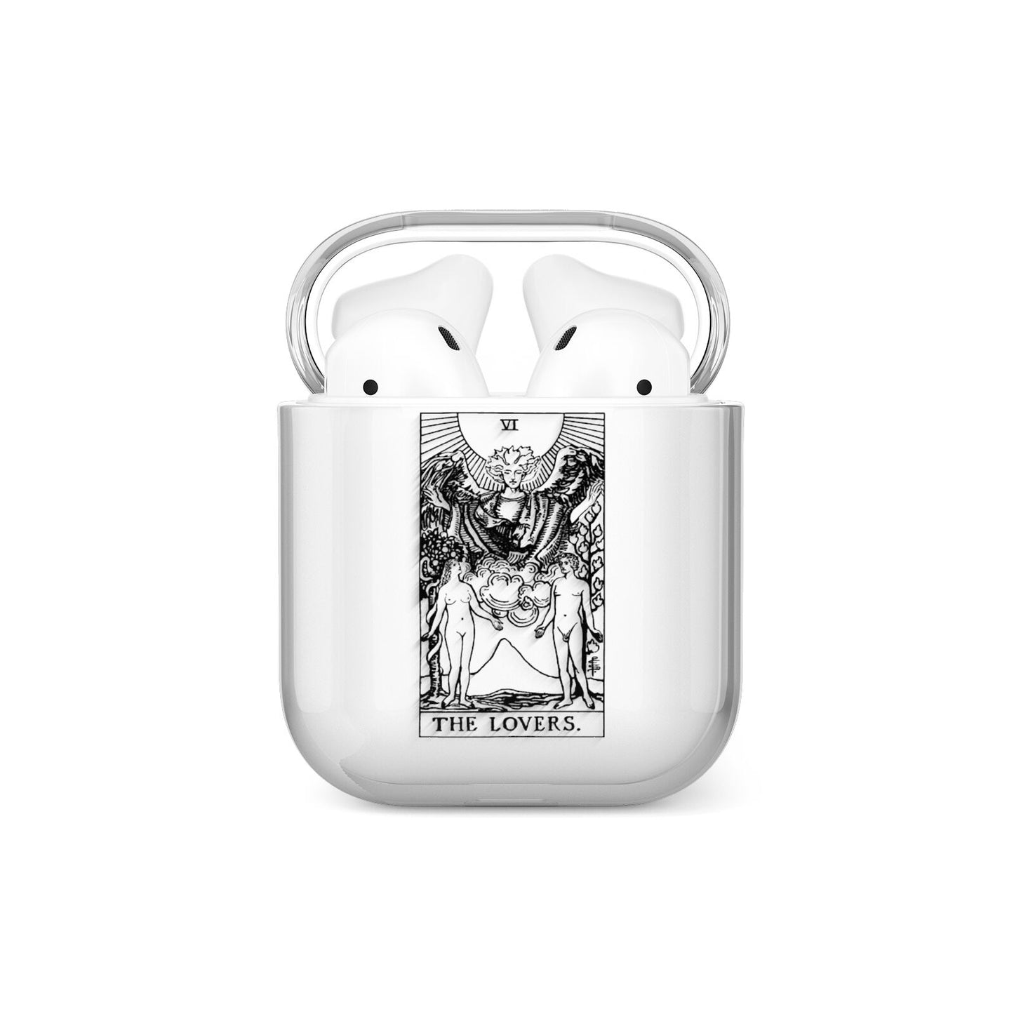 The Lovers Monochrome Tarot Card AirPods Case