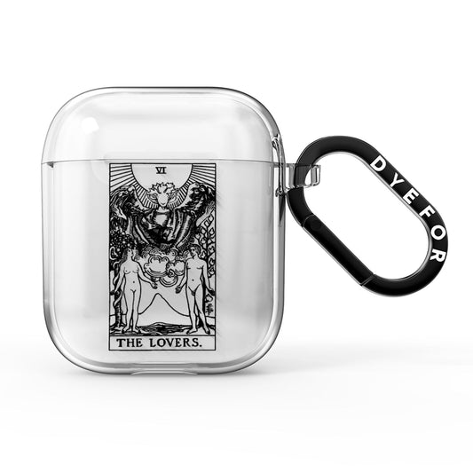 The Lovers Monochrome Tarot Card AirPods Clear Case