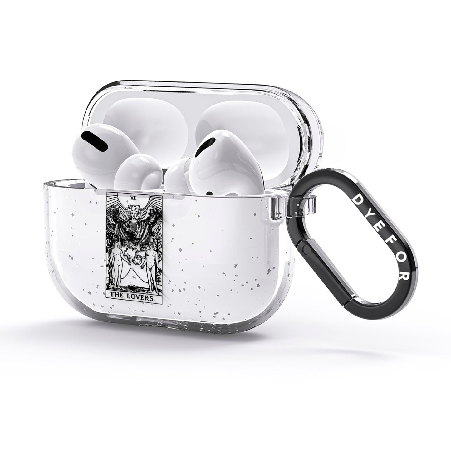 The Lovers Monochrome Tarot Card AirPods Glitter Case 3rd Gen Side Image