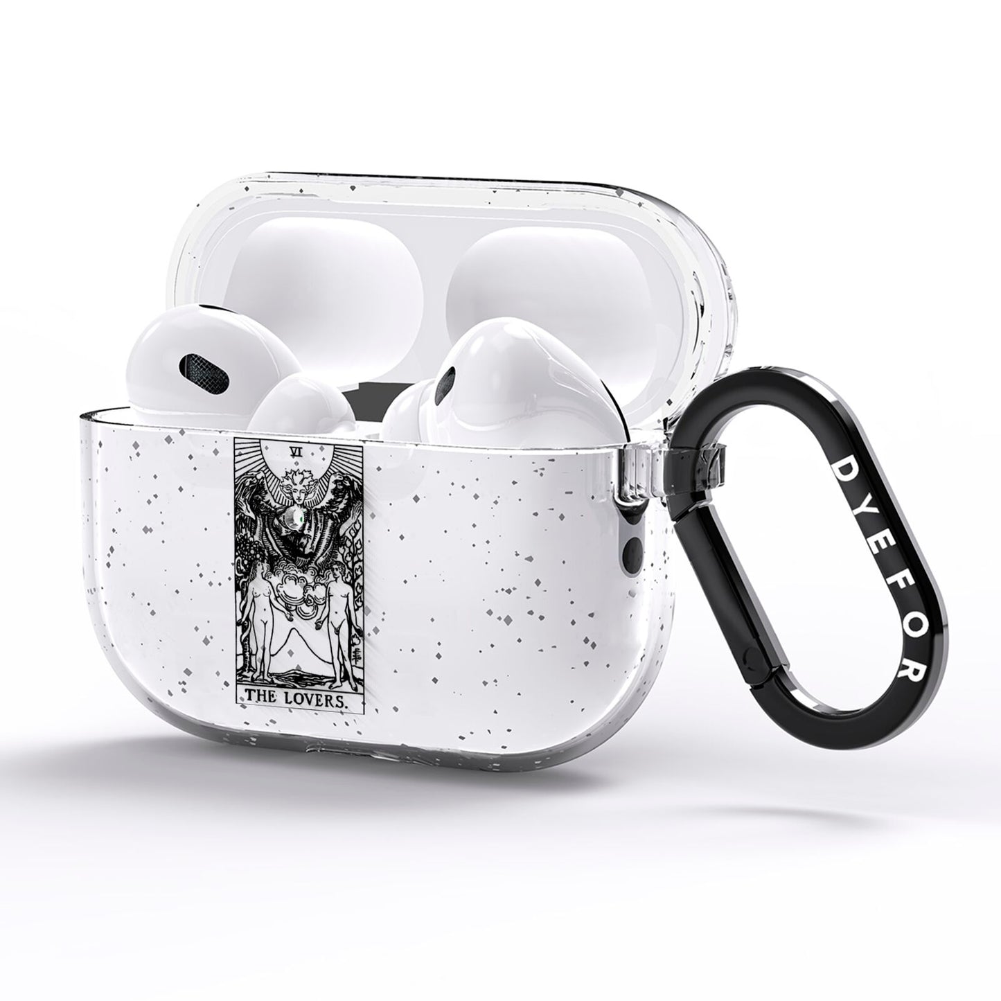 The Lovers Monochrome Tarot Card AirPods Pro Glitter Case Side Image