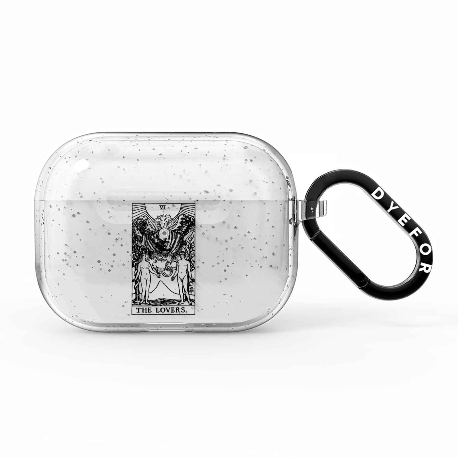 The Lovers Monochrome Tarot Card AirPods Pro Glitter Case