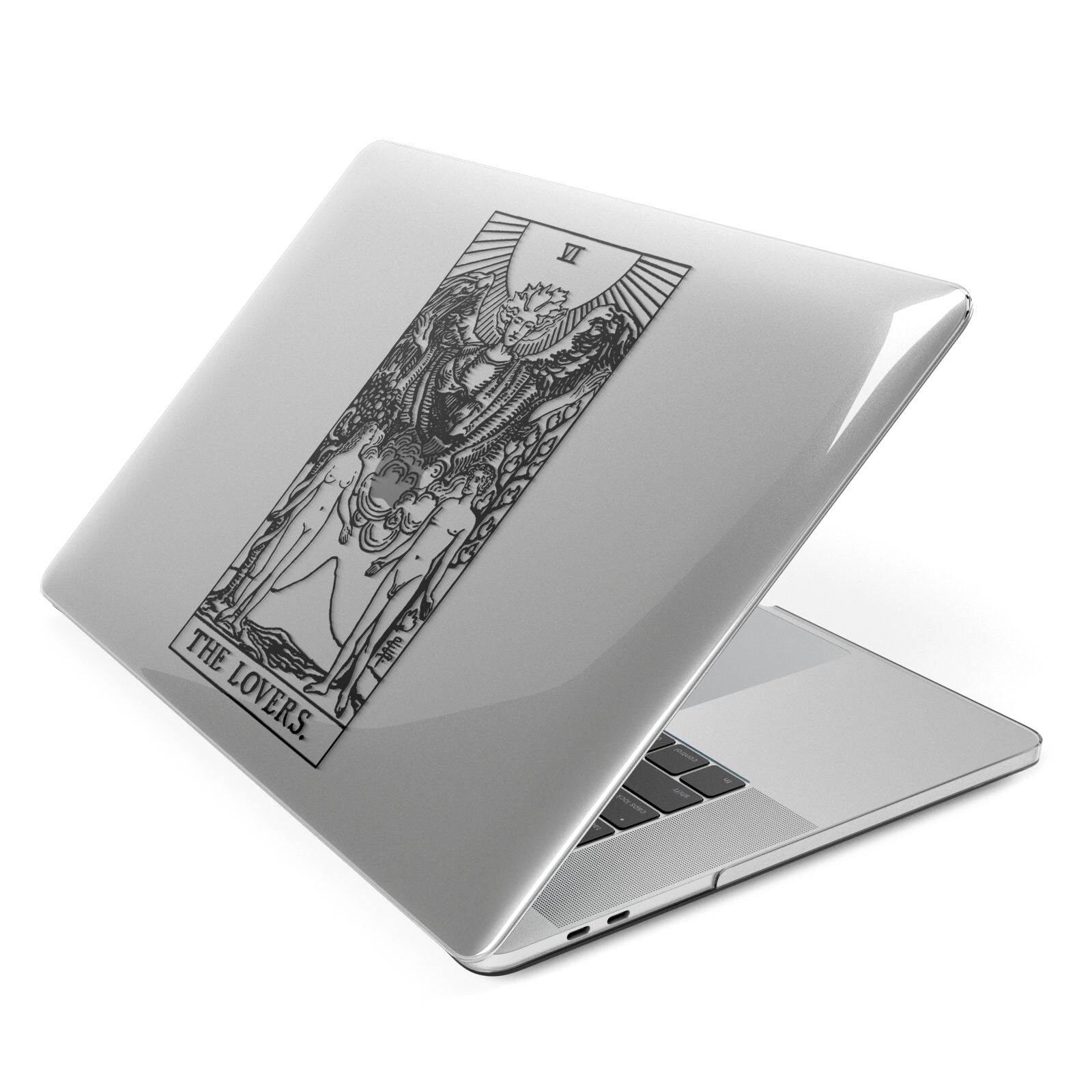 The Lovers Monochrome Tarot Card Apple MacBook Case Side View