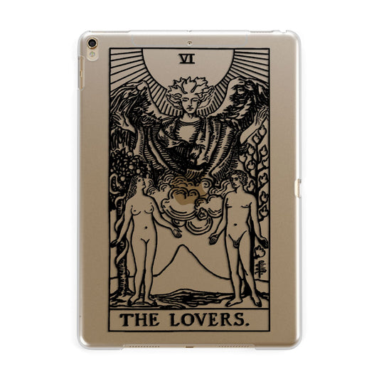 The Lovers Monochrome Tarot Card Apple iPad Gold Case