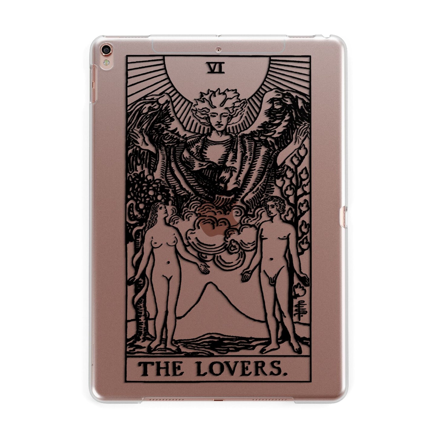 The Lovers Monochrome Tarot Card Apple iPad Rose Gold Case