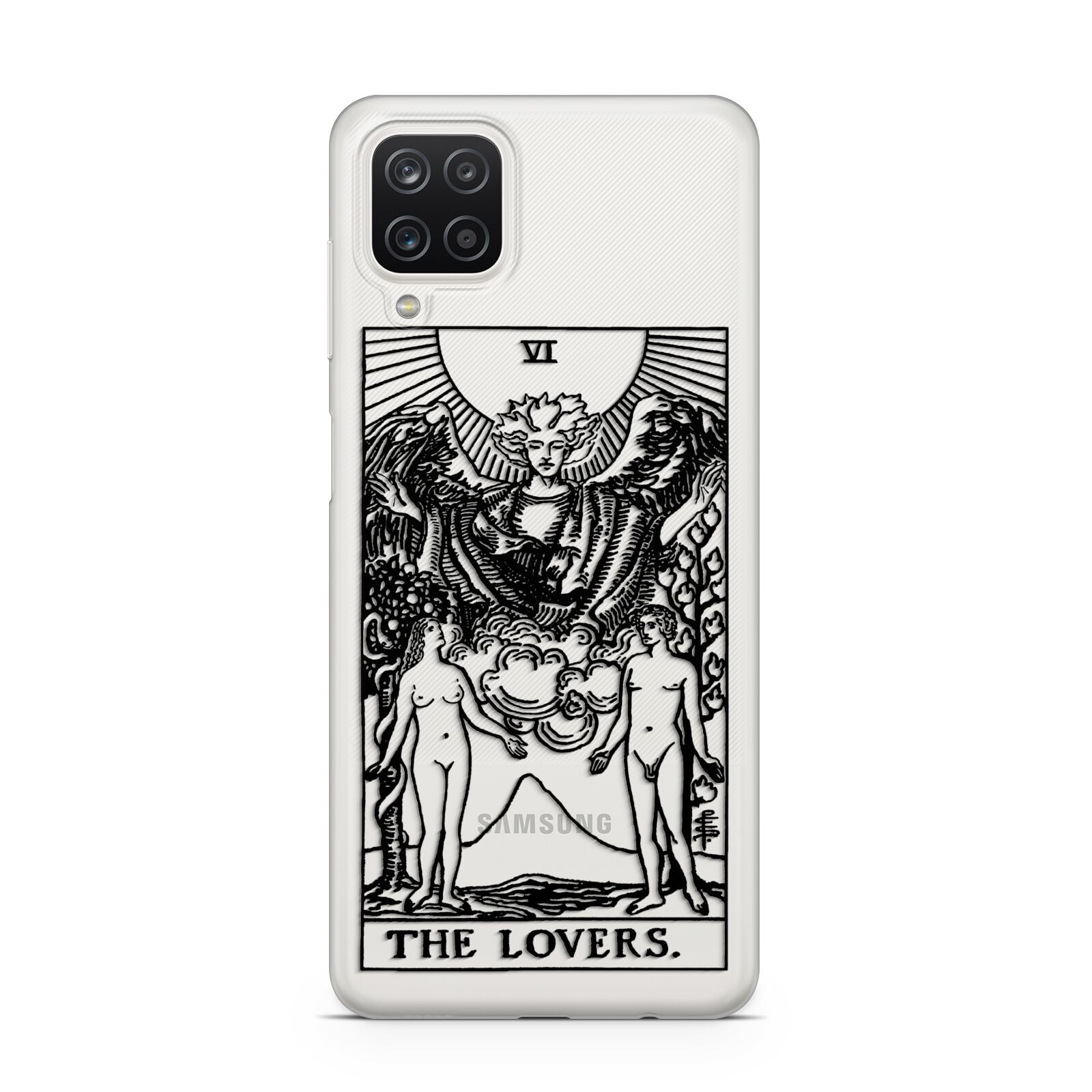 The Lovers Monochrome Tarot Card Samsung A12 Case