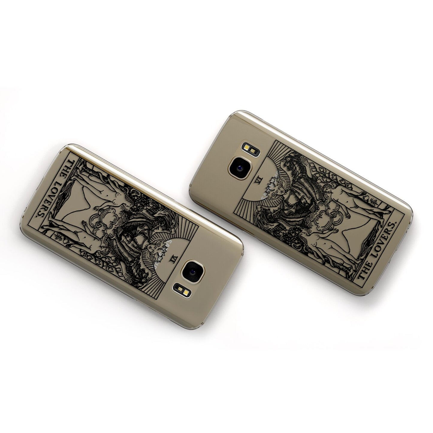 The Lovers Monochrome Tarot Card Samsung Galaxy Case Flat Overview