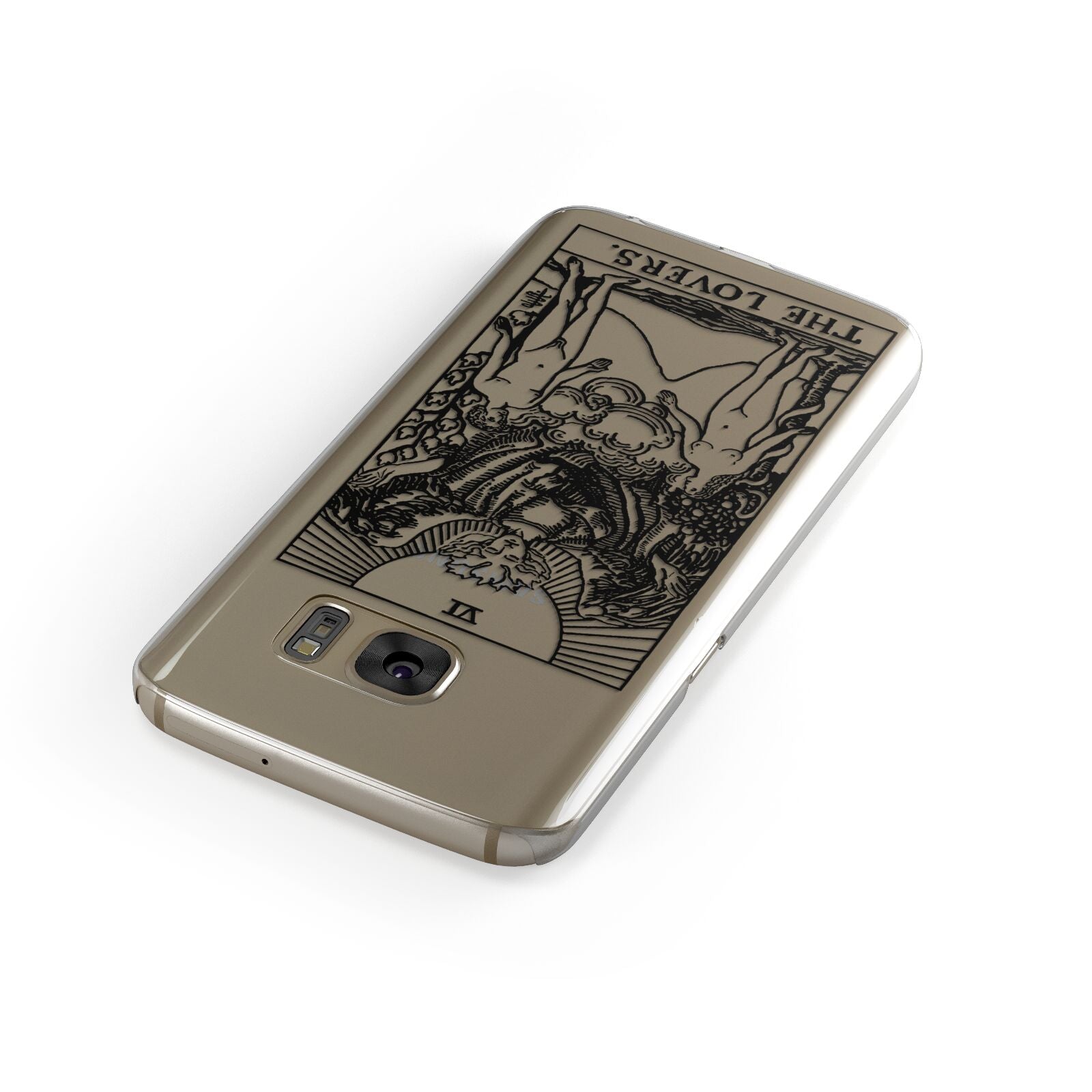 The Lovers Monochrome Tarot Card Samsung Galaxy Case Front Close Up