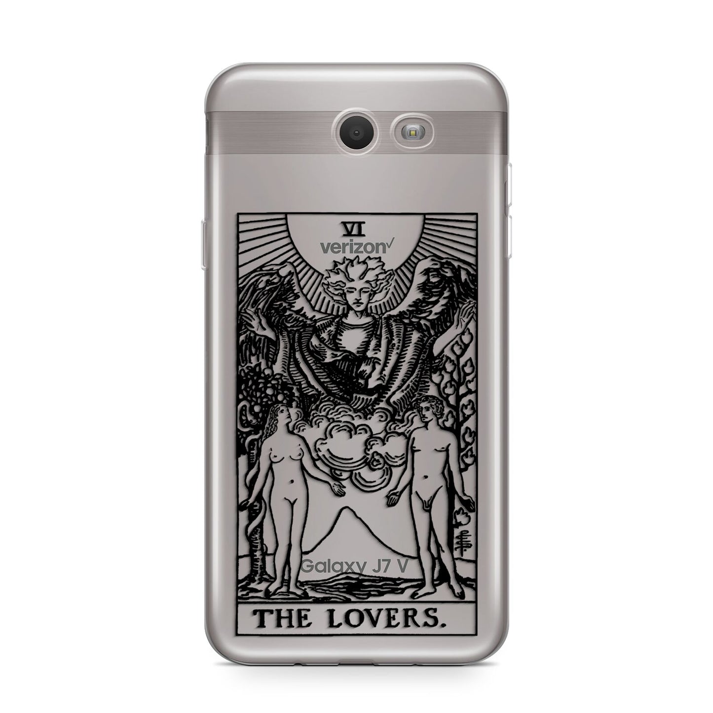 The Lovers Monochrome Tarot Card Samsung Galaxy J7 2017 Case