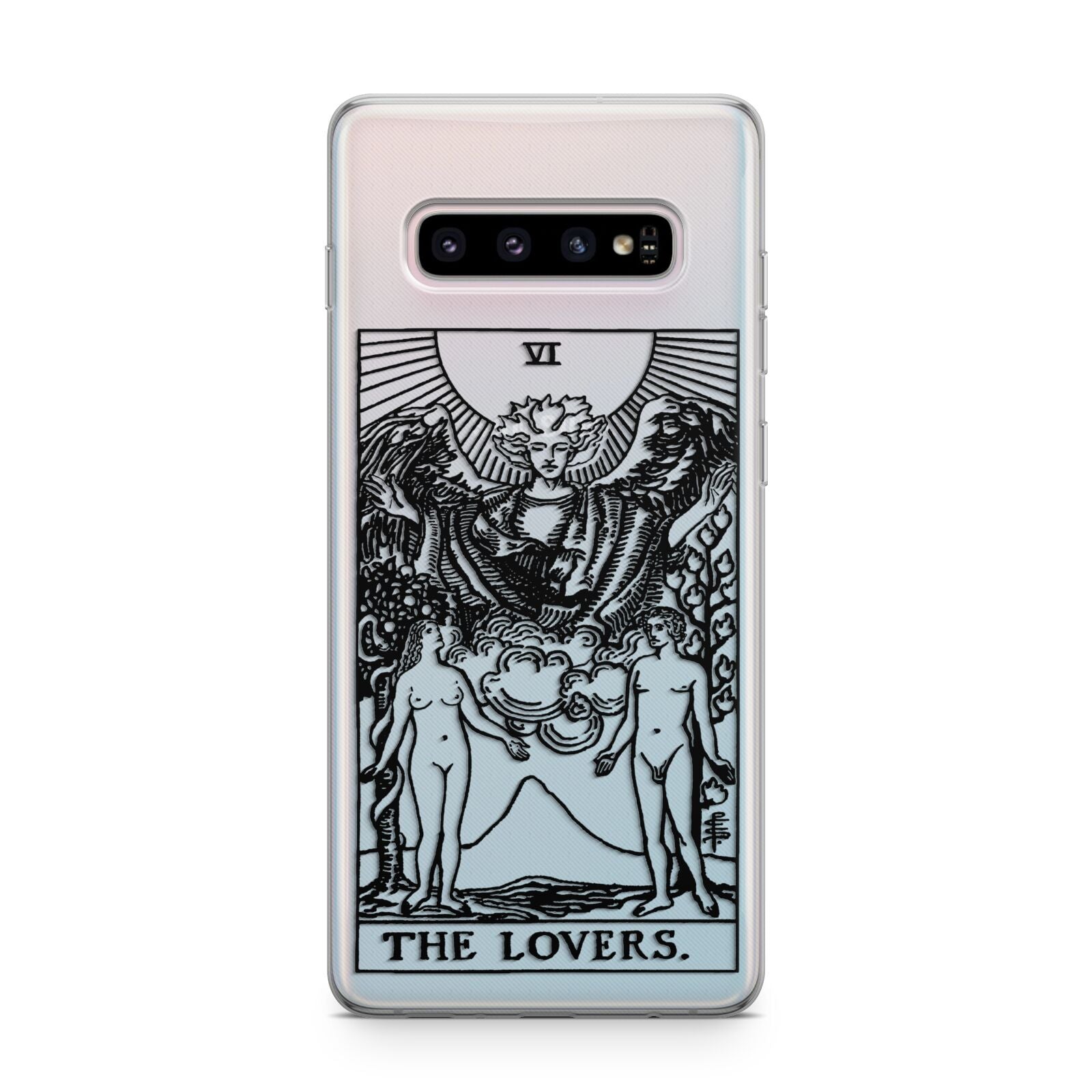 The Lovers Monochrome Tarot Card Samsung Galaxy S10 Plus Case