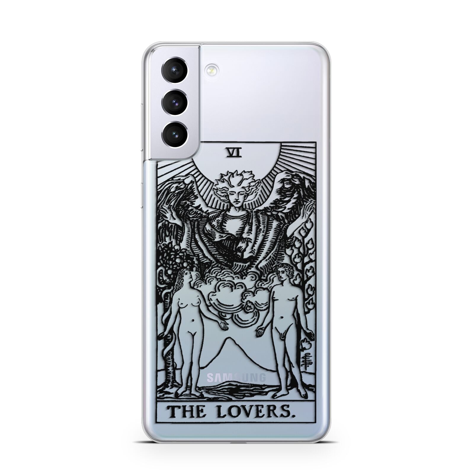 The Lovers Monochrome Tarot Card Samsung S21 Plus Case