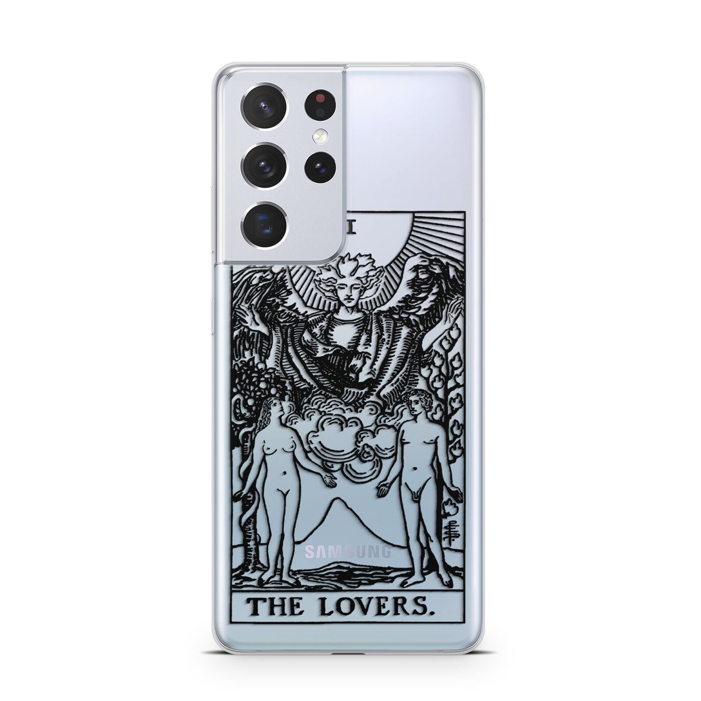 The Lovers Monochrome Tarot Card Samsung S21 Ultra Case