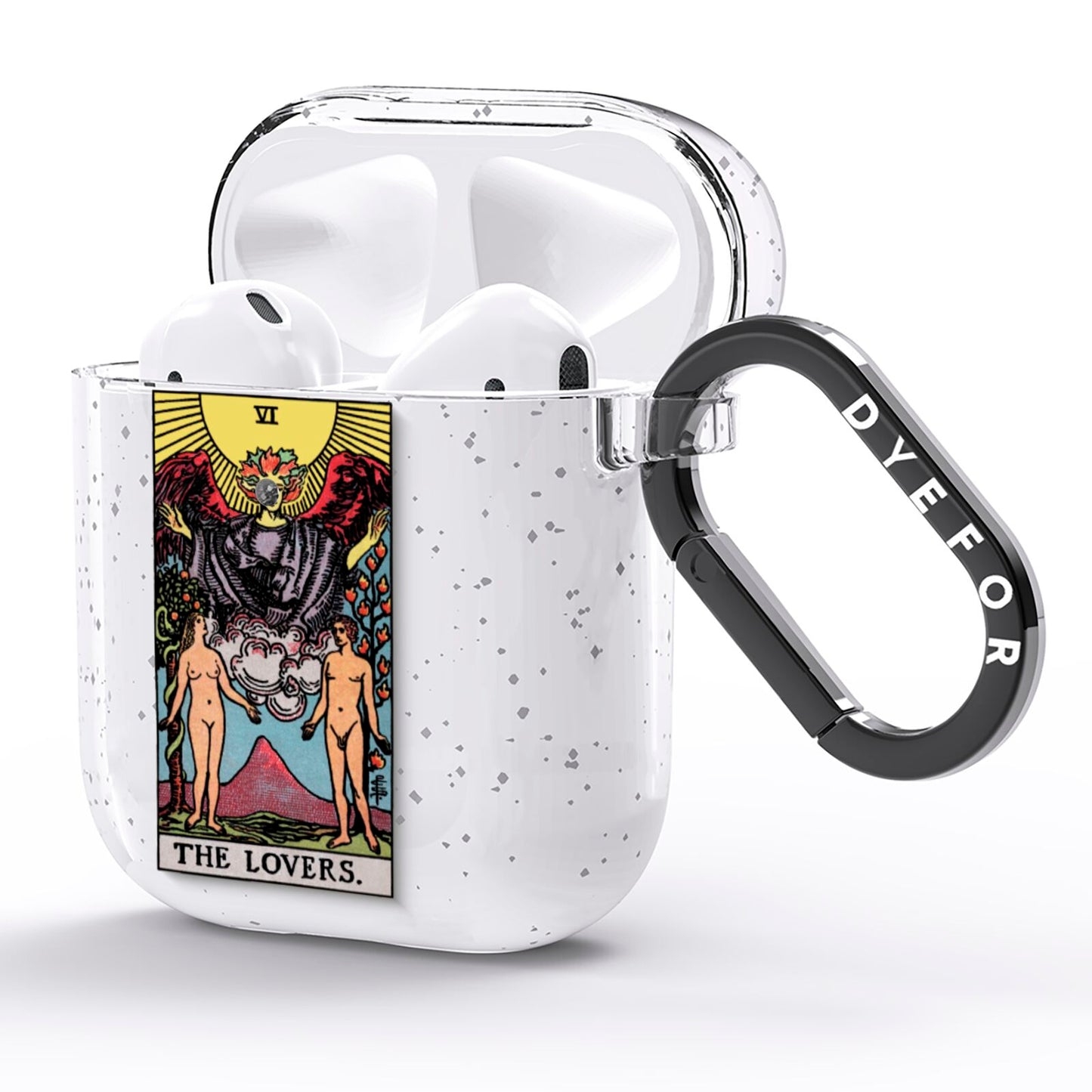 The Lovers Tarot Card AirPods Glitter Case Side Image