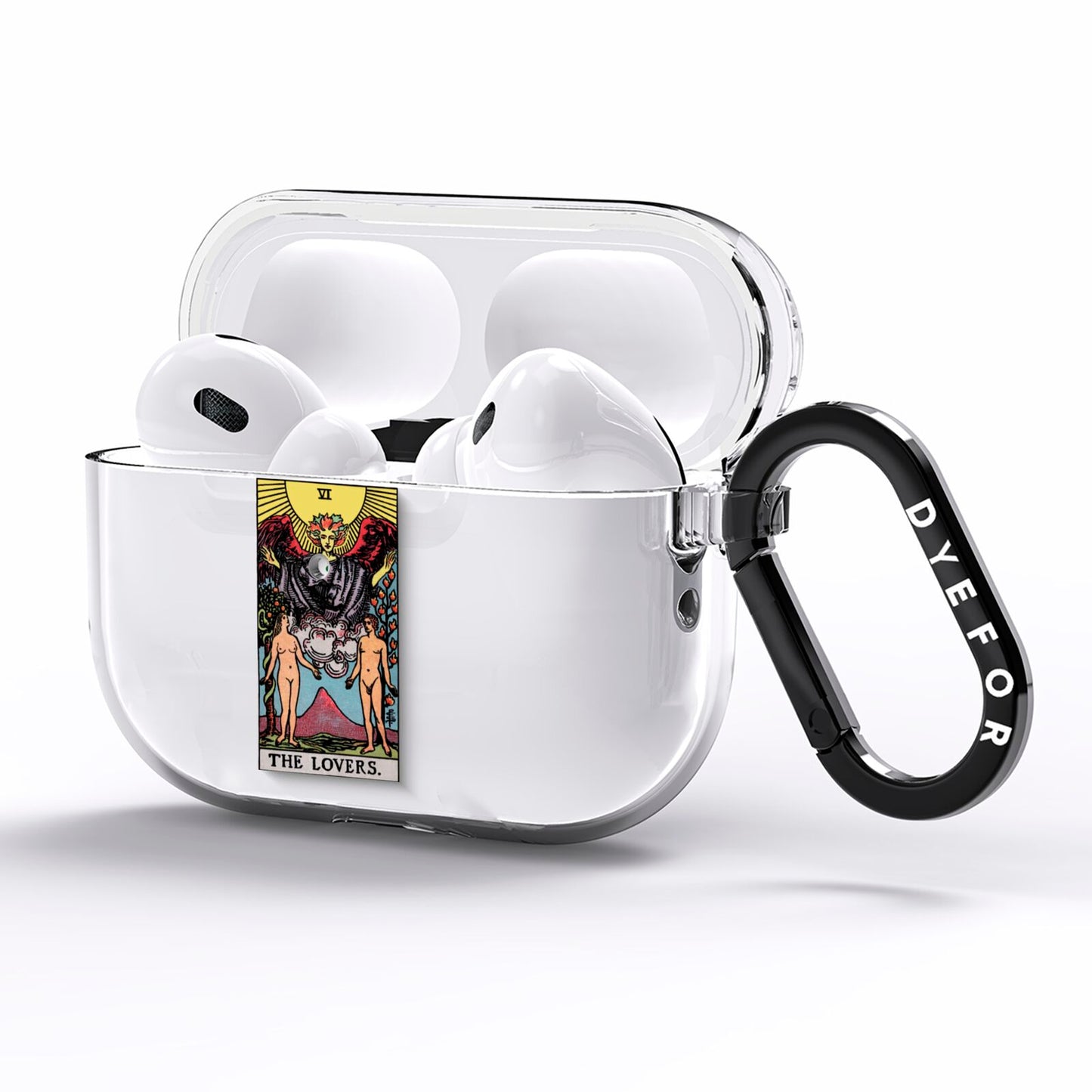 The Lovers Tarot Card AirPods Pro Clear Case Side Image