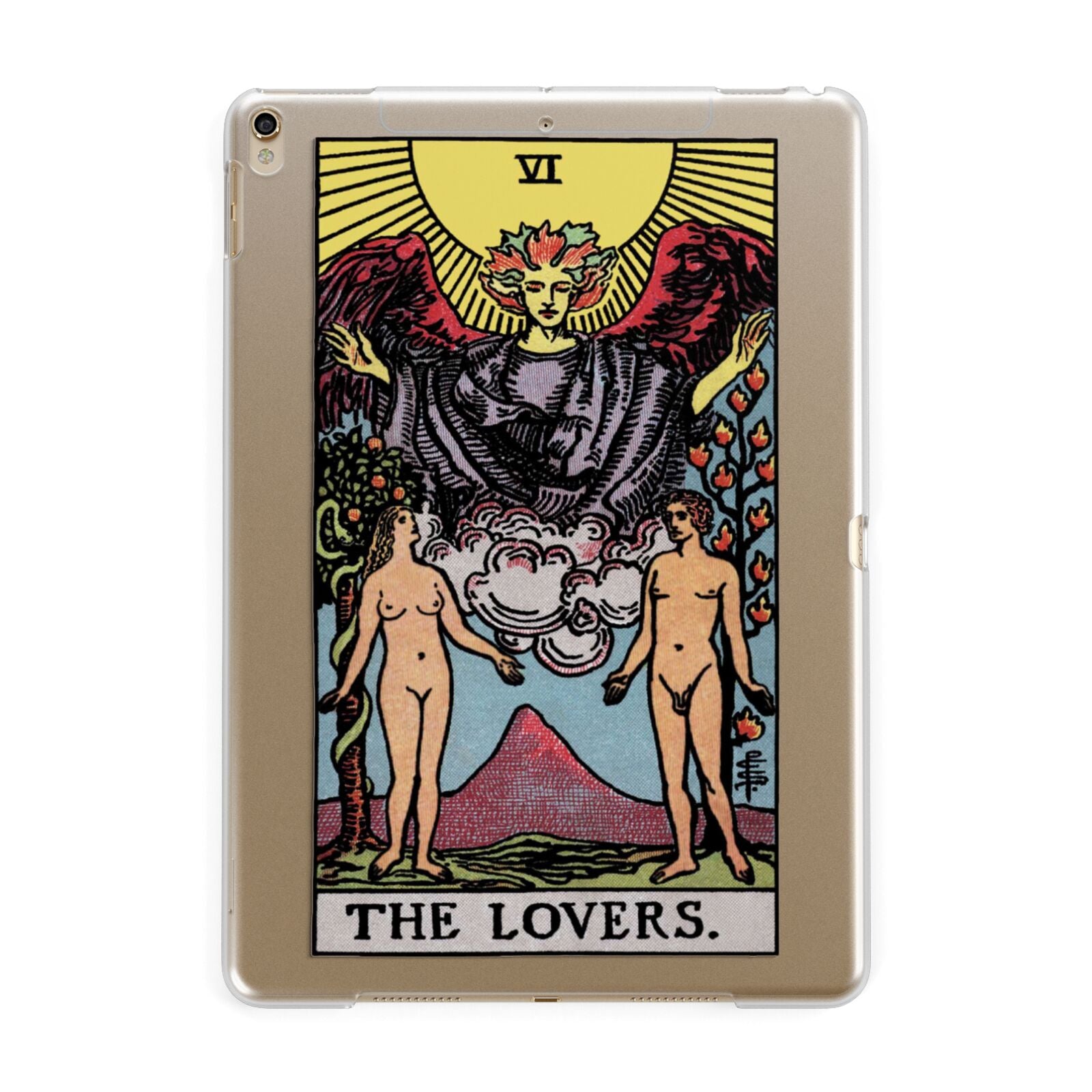 The Lovers Tarot Card Apple iPad Gold Case