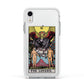 The Lovers Tarot Card Apple iPhone XR Impact Case White Edge on Silver Phone