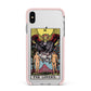 The Lovers Tarot Card Apple iPhone Xs Max Impact Case Pink Edge on Silver Phone