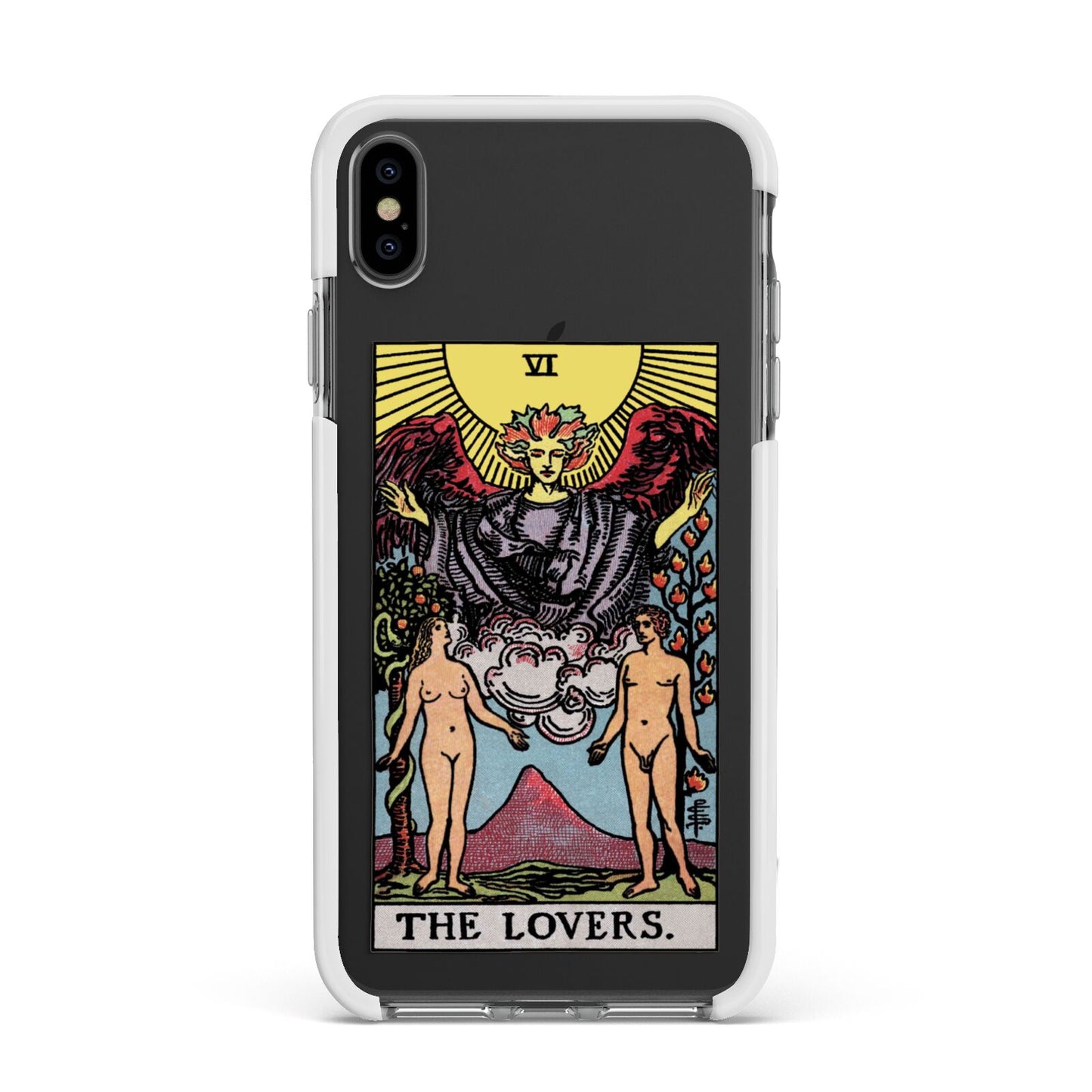 The Lovers Tarot Card Apple iPhone Xs Max Impact Case White Edge on Black Phone