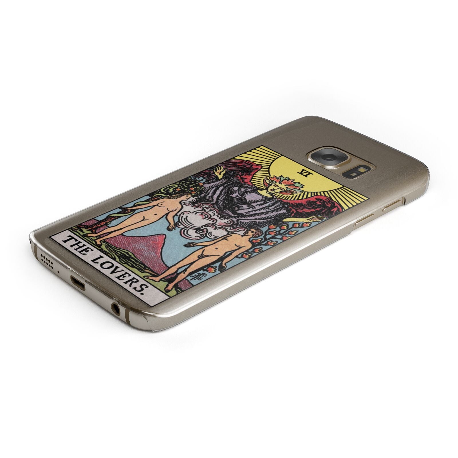 The Lovers Tarot Card Protective Samsung Galaxy Case Angled Image