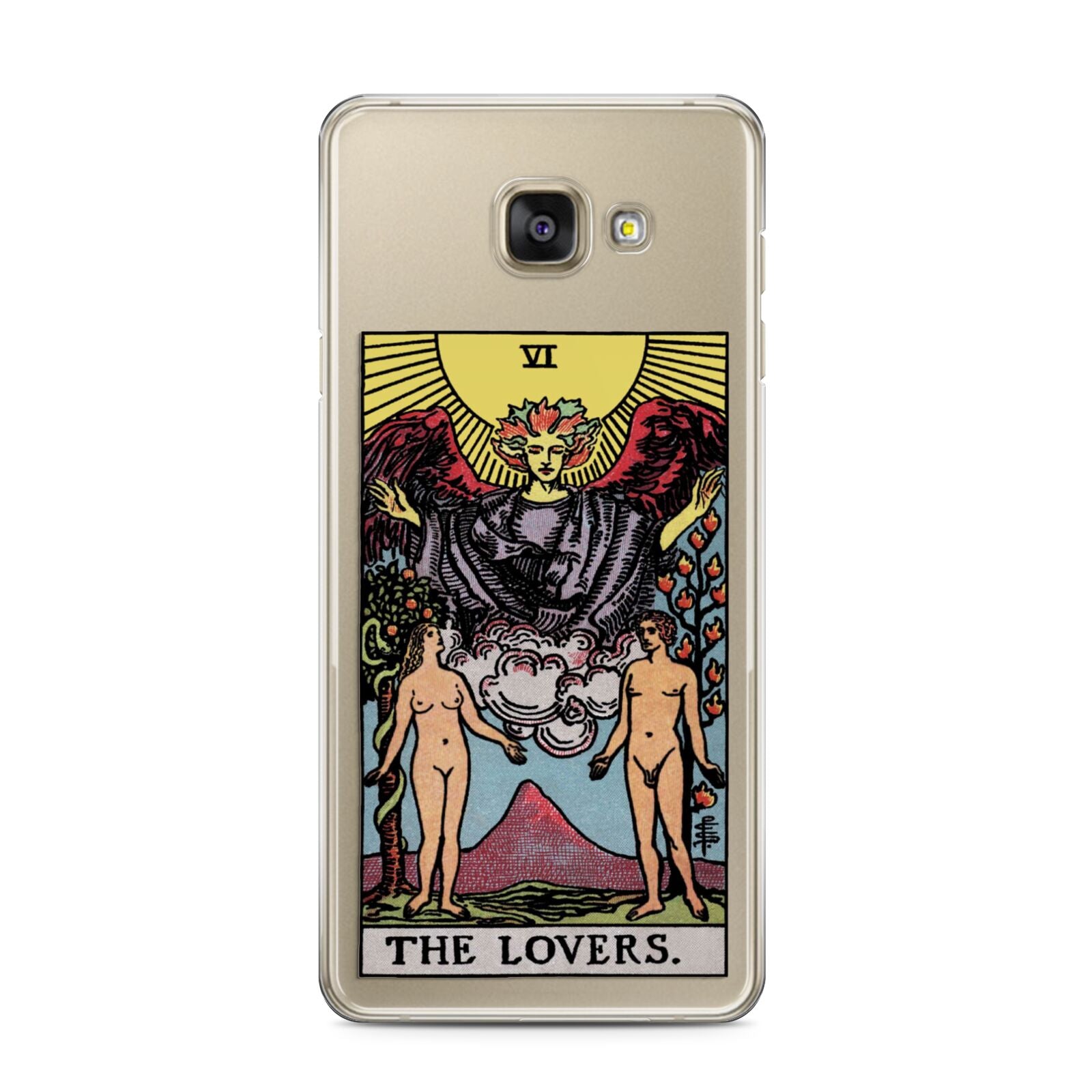 The Lovers Tarot Card Samsung Galaxy A3 2016 Case on gold phone