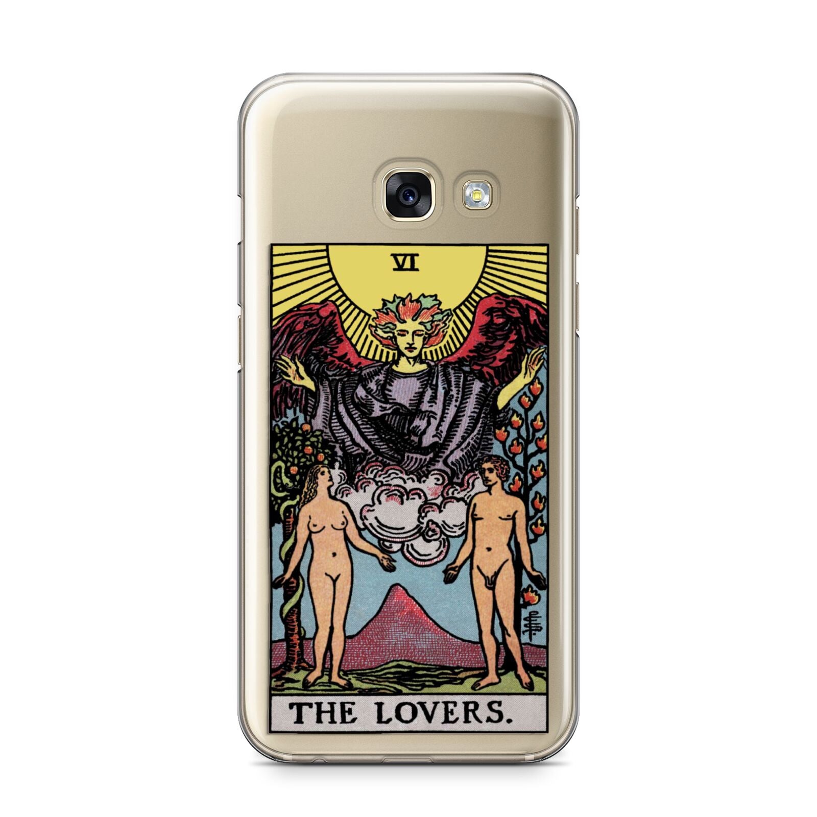 The Lovers Tarot Card Samsung Galaxy A3 2017 Case on gold phone