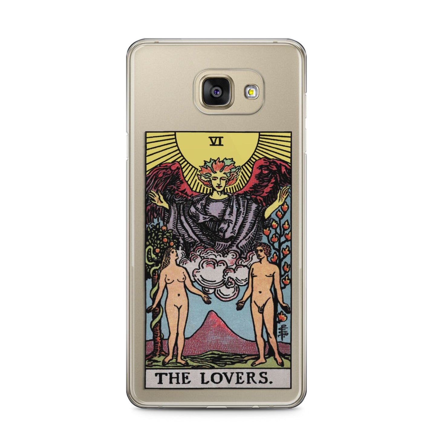 The Lovers Tarot Card Samsung Galaxy A5 2016 Case on gold phone