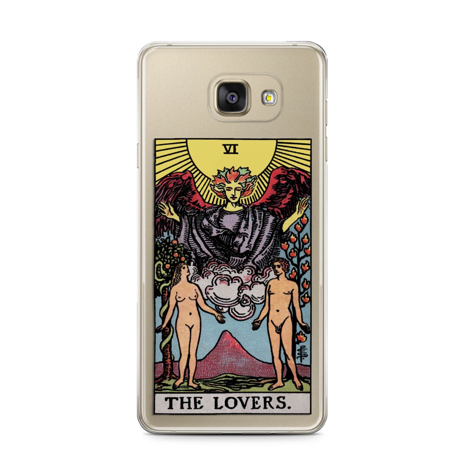 The Lovers Tarot Card Samsung Galaxy A7 2016 Case on gold phone