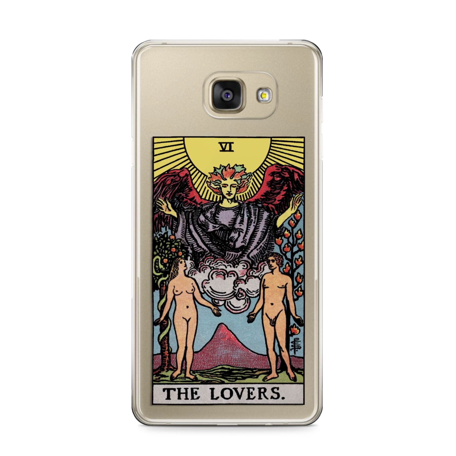 The Lovers Tarot Card Samsung Galaxy A9 2016 Case on gold phone