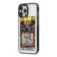 The Lovers Tarot Card iPhone 13 Pro Max Black Impact Case Side Angle on Silver phone