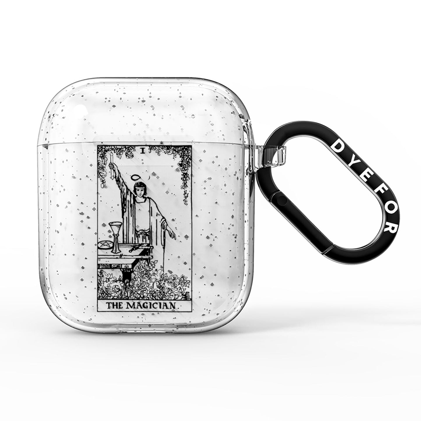 The Magician Monochrome Tarot Card AirPods Glitter Case