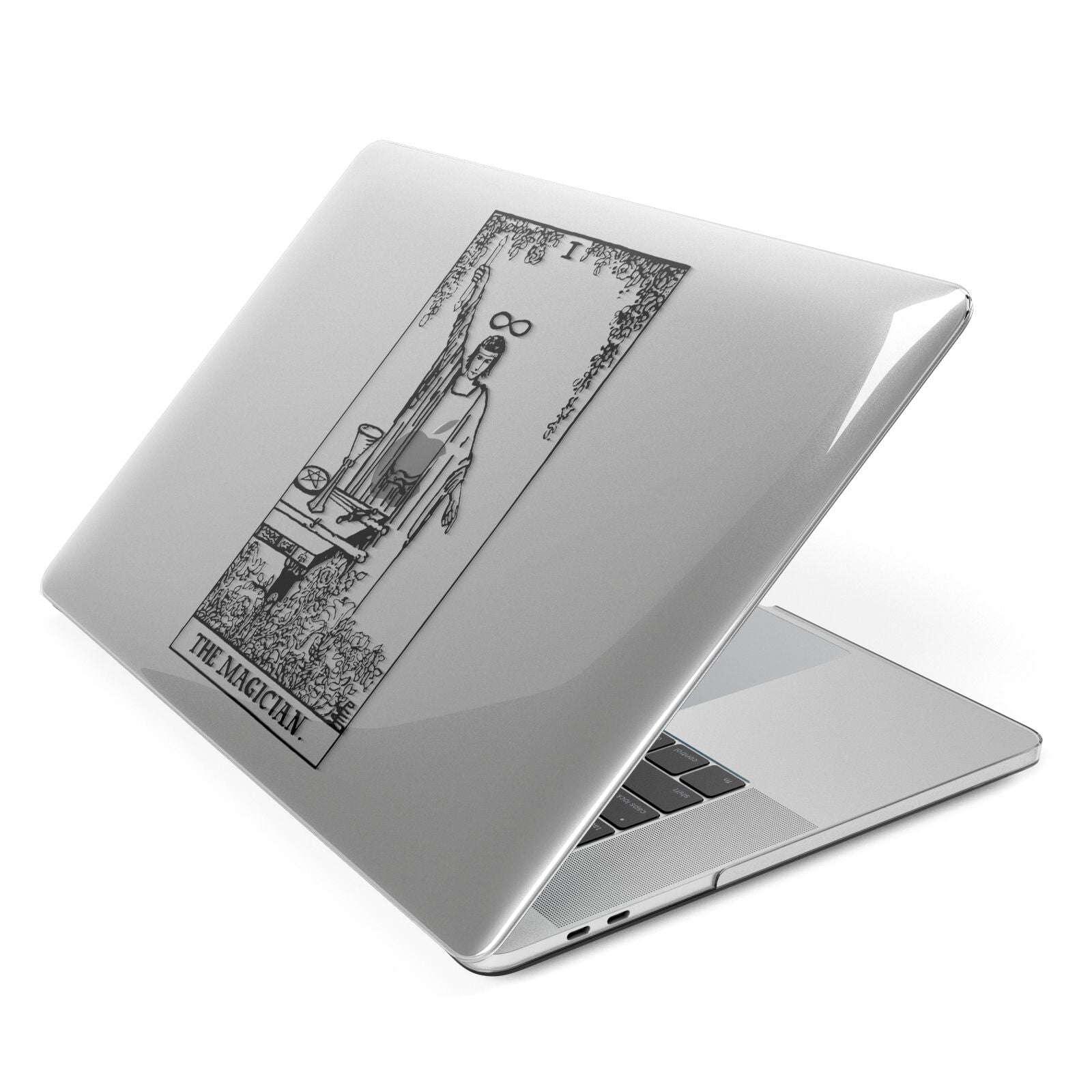 The Magician Monochrome Tarot Card Apple MacBook Case Side View