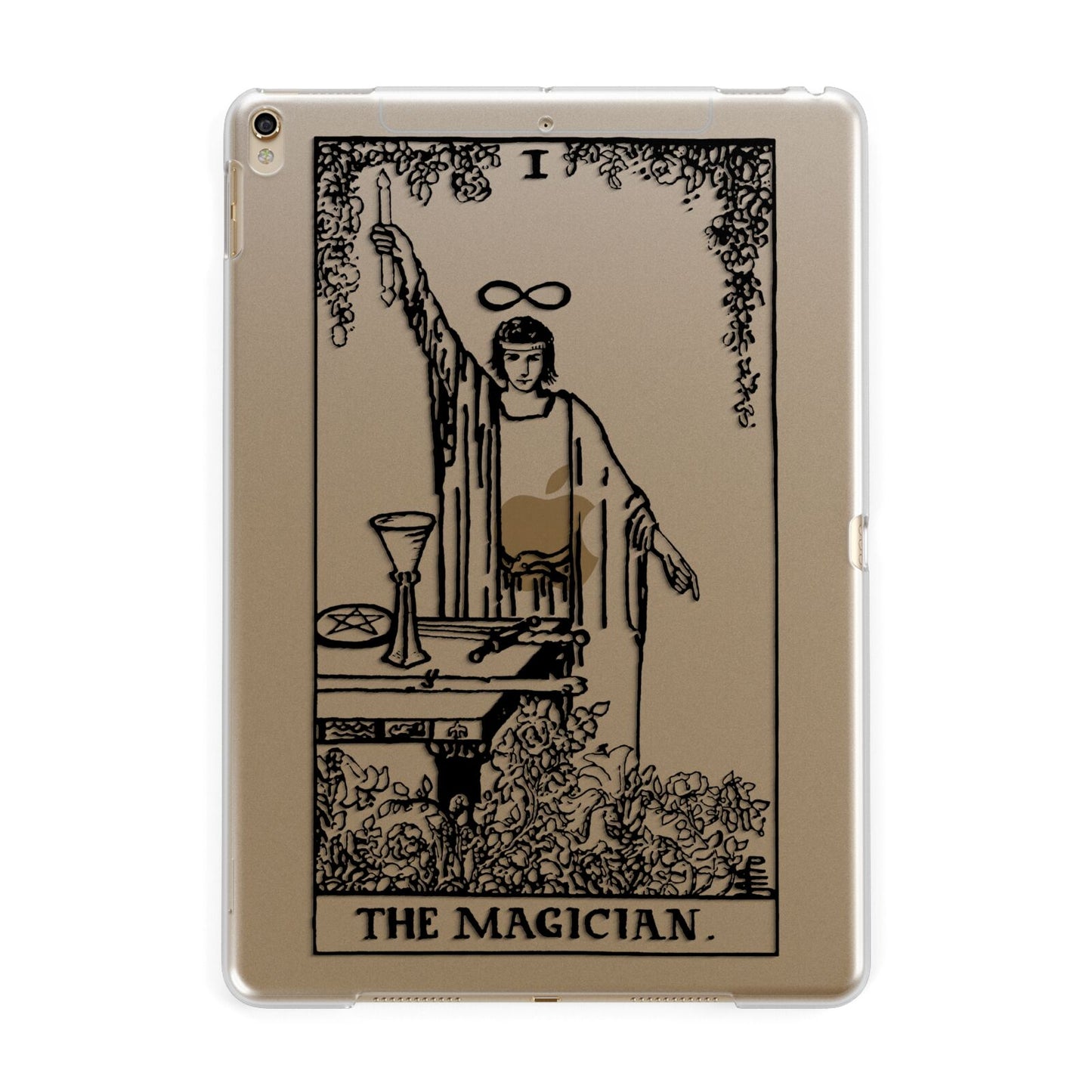 The Magician Monochrome Tarot Card Apple iPad Gold Case