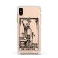 The Magician Monochrome Tarot Card Apple iPhone Xs Impact Case White Edge on Gold Phone