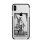 The Magician Monochrome Tarot Card Apple iPhone Xs Max Impact Case Black Edge on Silver Phone